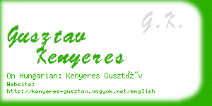 gusztav kenyeres business card